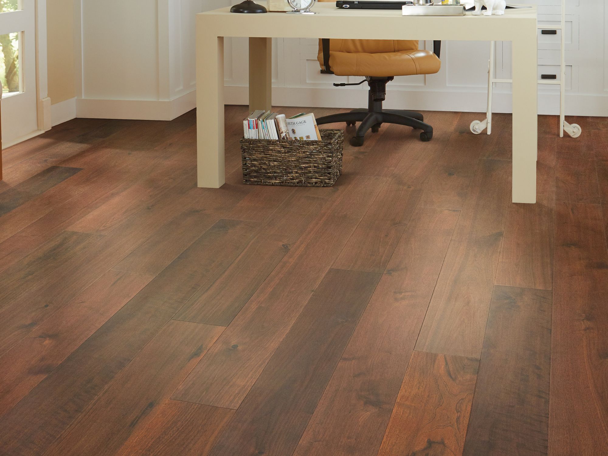 hardwood flooring in a FWB home office