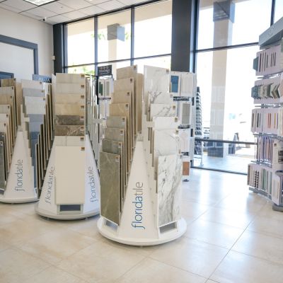 tile flooring display at our Florida showroom