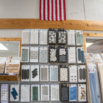 wall tile display at Carr's Floor Trader Design Outlet